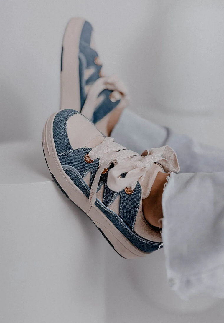 Sneakersy z łączonych materiałów Denim 36