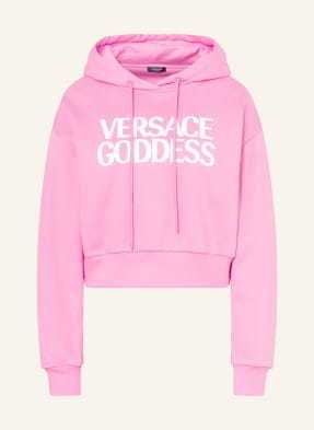 Versace Krótka Bluza Z Kapturem pink