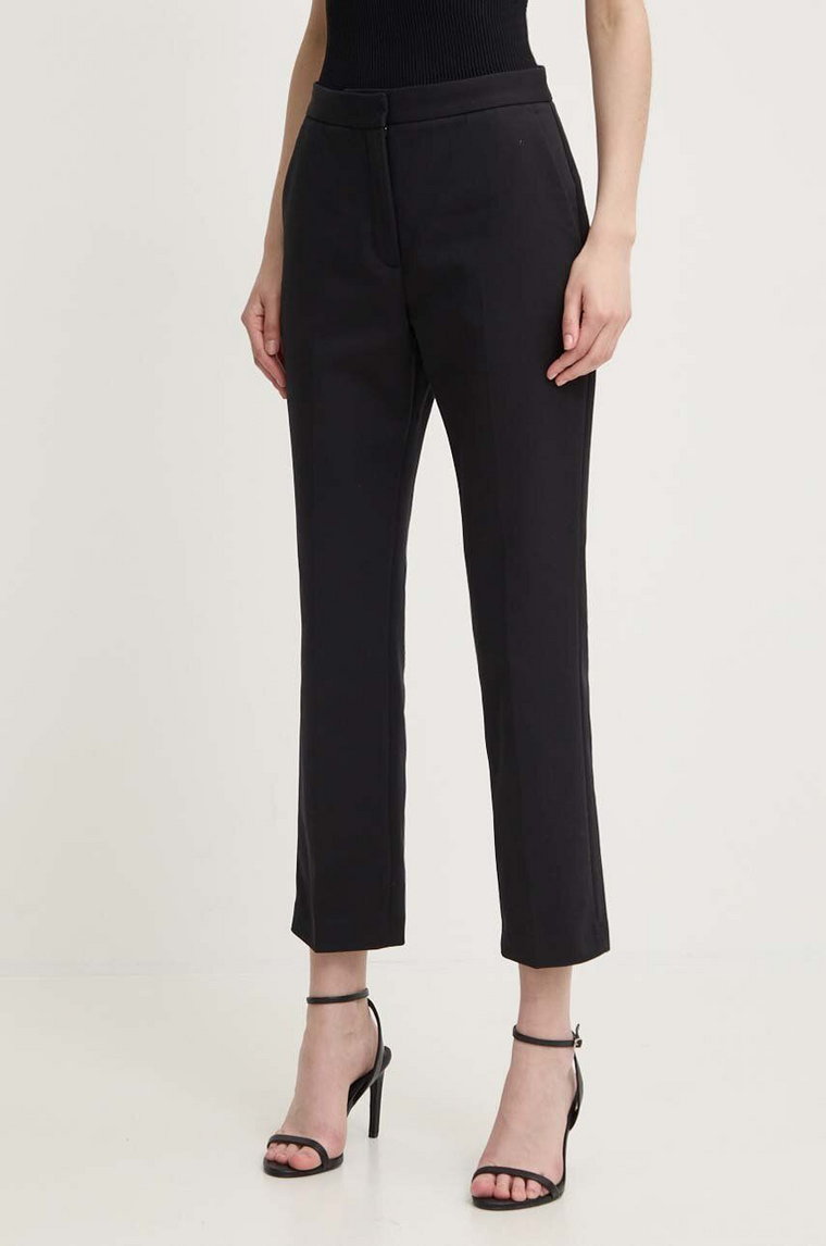 Calvin Klein spodnie damskie kolor czarny proste high waist K20K206885