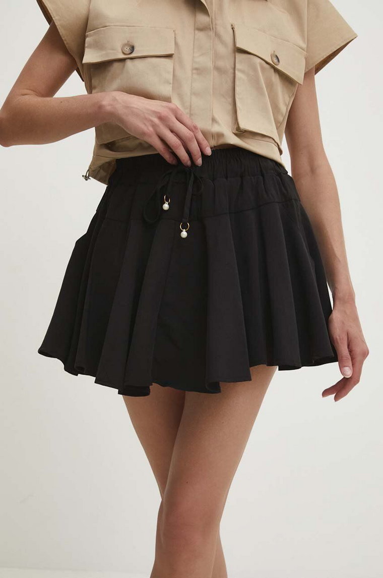Answear Lab spódnicospodnie kolor czarny gładkie high waist