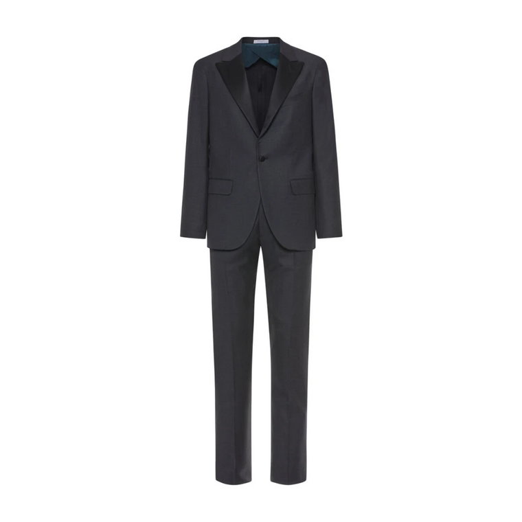 Ciemnoszary Garniturowy Tuxedo Suit Boglioli