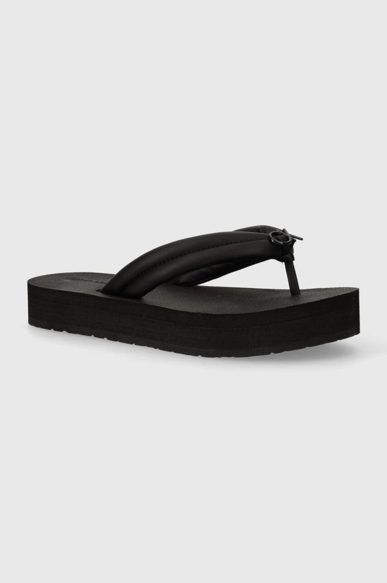 Calvin Klein japonki FLATFORM FLIP FLOP RELOCK damskie kolor czarny na platformie HW0HW02063