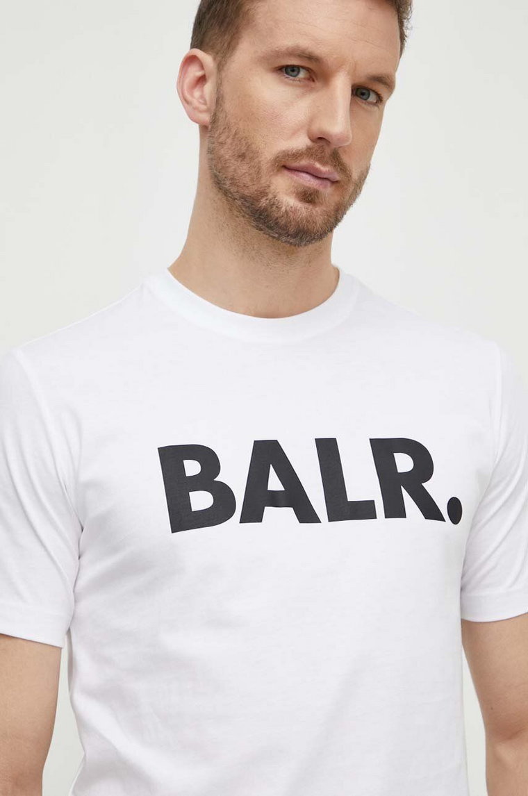 BALR. t-shirt bawełniany męski kolor biały z nadrukiem B1112 1048