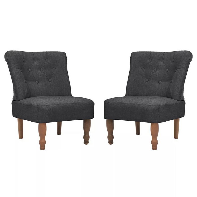 Fotele francuskie 2 szt materiałowe szare kod: V-240289