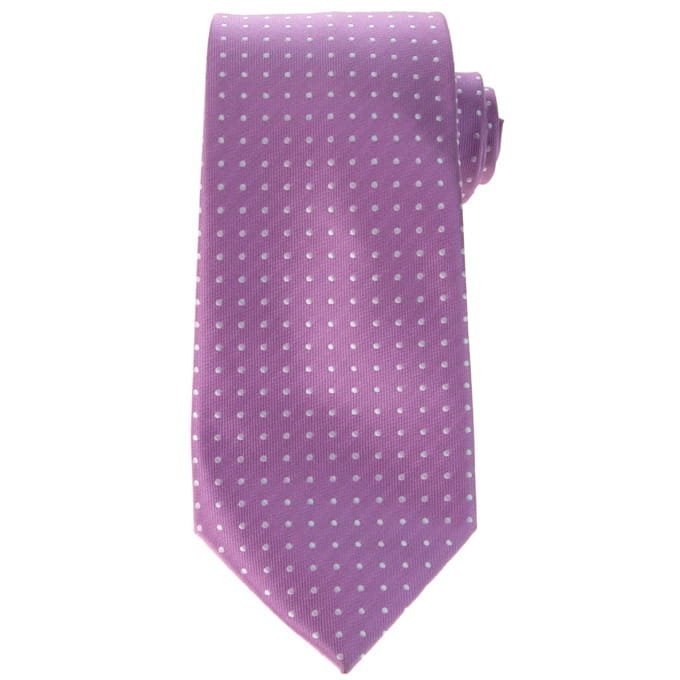 Krawat fioletowy liliowy kropki EM 75