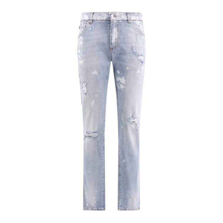 Wąskie jeansy z efektem zniszczenia Dolce & Gabbana