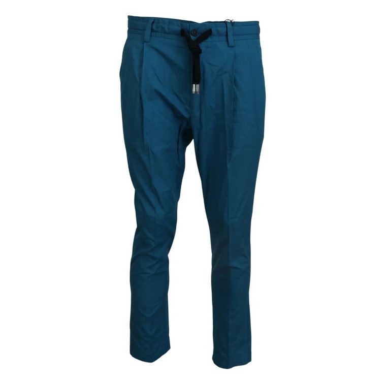 Niebieskie Bawełniane Spodnie Chinos, Stylowy Komfort Dolce & Gabbana