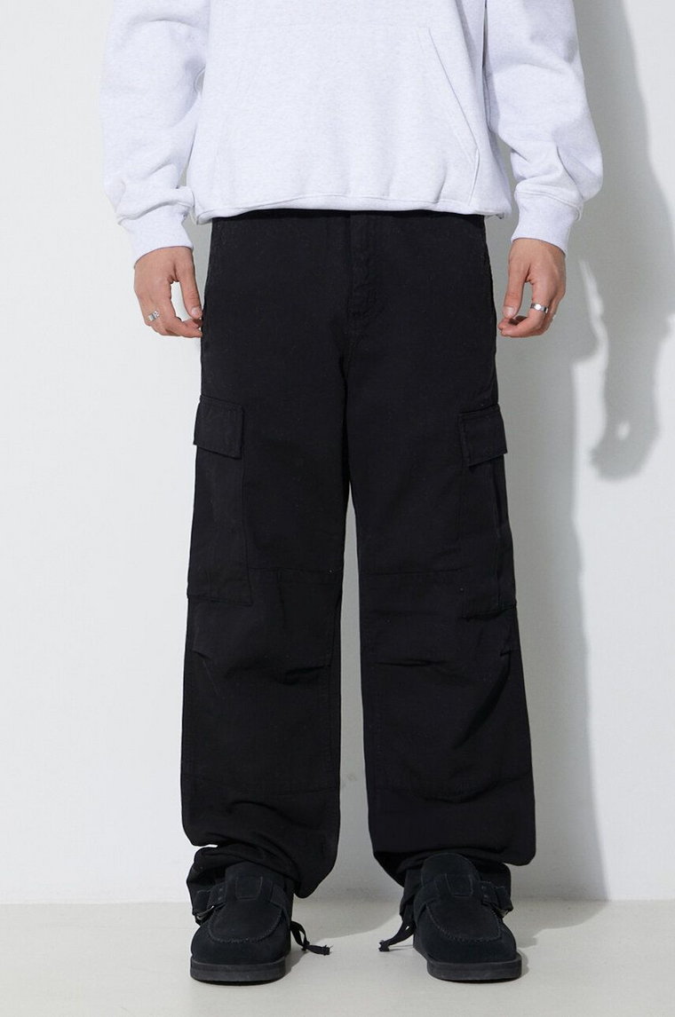 Carhartt WIP spodnie bawełniane Regular Cargo Pant kolor czarny proste I030475.BLACK