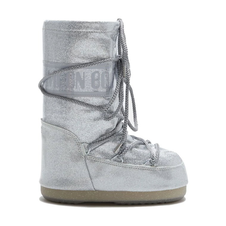 Glitter Icon Srebrne Buty Moon Boot