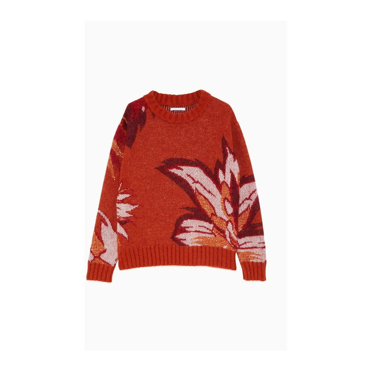 Sweter z kwiatowym wzorem i cekinami Patrizia Pepe