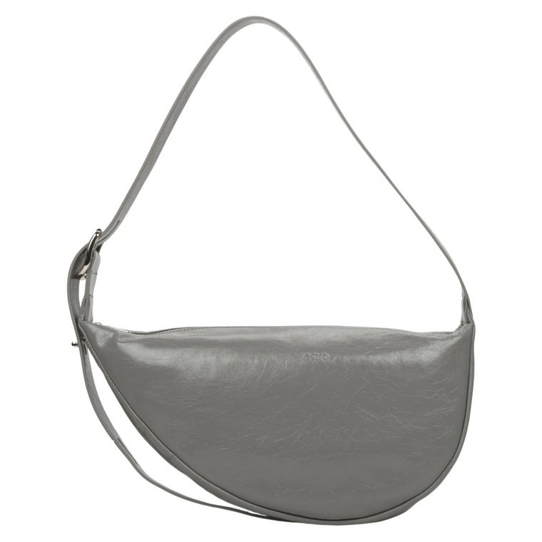 Women's Grey Leather Shoulder Bag Estro Er00114441 Estro