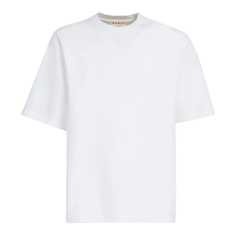 bawełniana oversize t-shirt z naszywkami Marni
