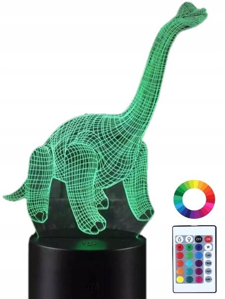 Lampka Nocna Led 3D Dinozaur Brachiozaur Grawer