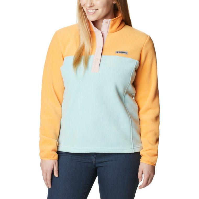 Damska bluza polarowa Columbia Benton Springs 1/2 Snap Pullover aqua haze/sunset peach/dusty pink - S