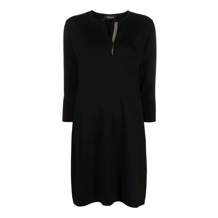 Czarna mini sukienka z wełny merino Fabiana Filippi