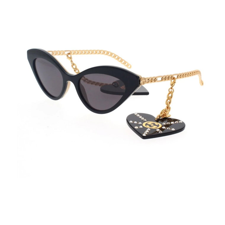 Czarne Złoto Szare Okulary przeciwsłoneczne Gg0978S 004 Gucci