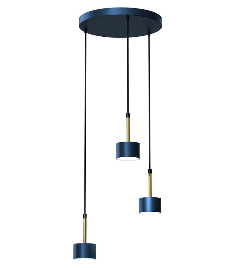 Niebiesko-złota wisząca lampa do jadalni - N022-Circile