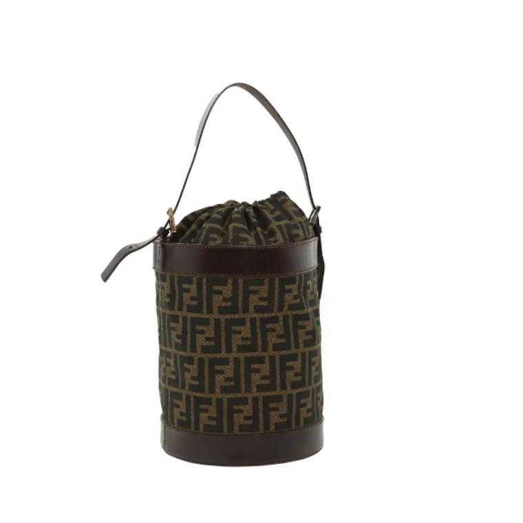 Używana Brązowa torba na ramię Fendi z płótna Fendi Vintage