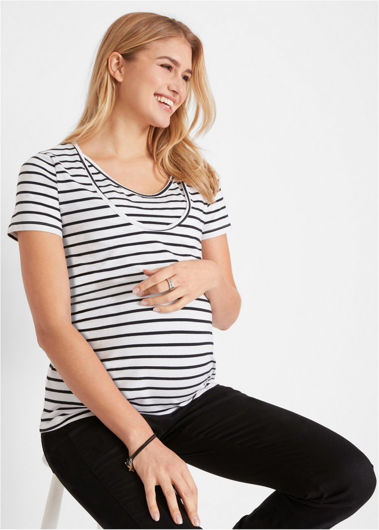 Shirt ciążowy i do karmienia piersią (2 szt.), bawełna organiczna