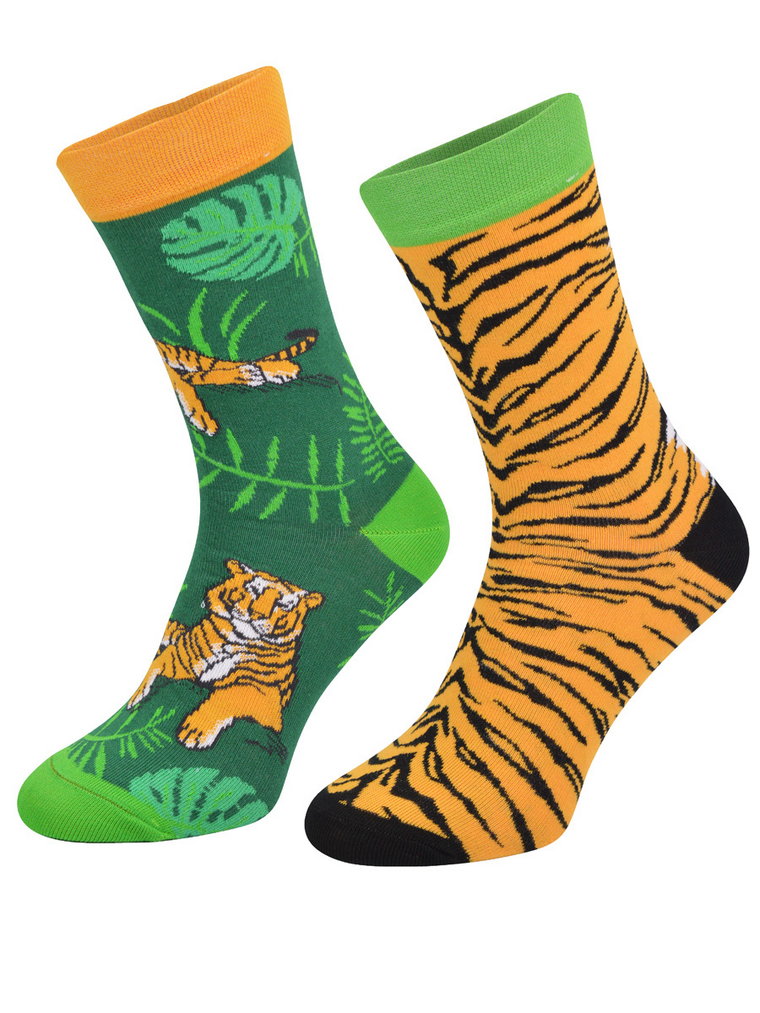Kolorowe skarpetki Cotton Socks 163, wesołe motywy- Tygrys