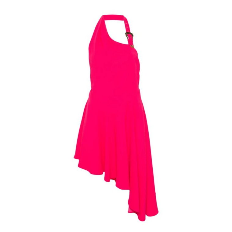 Fuchsia One-Shoulder Asymetryczna Mini Sukienka Versace Jeans Couture