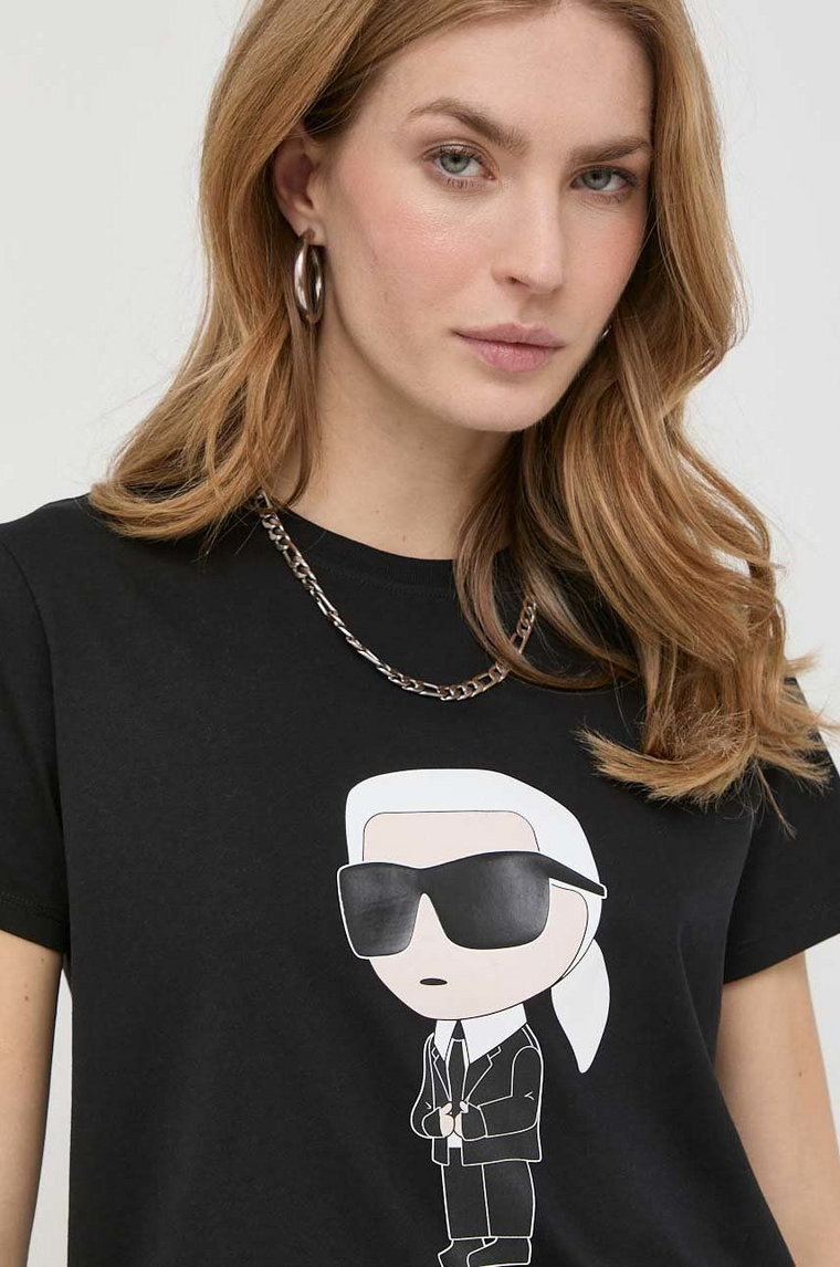 Karl Lagerfeld t-shirt bawełniany kolor czarny