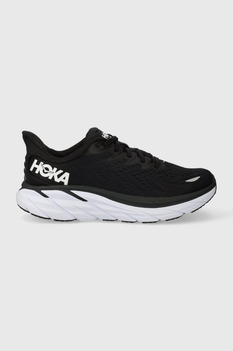 Hoka buty treningowe CLIFTON 8 1119394 kolor czarny na płaskim obcasie 1119394-AEBL