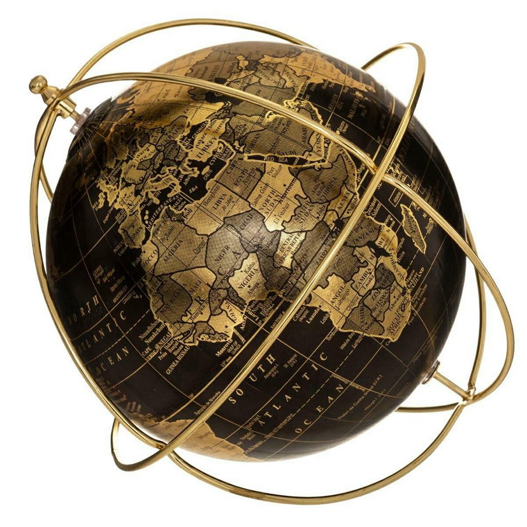 Globus dekoracja złoty/czarny