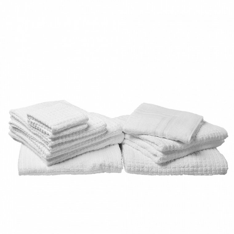 Komplet 11 ręczników bawełniany biały AREORA kod: 4251682258647