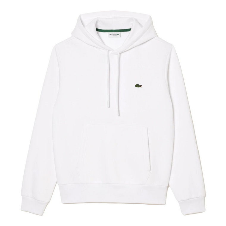 Biała bluza z kapturem Basic Croco Lacoste