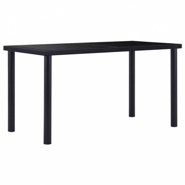Stół jadalniany, czarny, 140 x 70 x 75 cm, hartowane szkło kod: V-281853