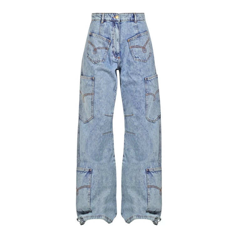 Wysoko taliowane Vintage Cargo Jeans Moschino