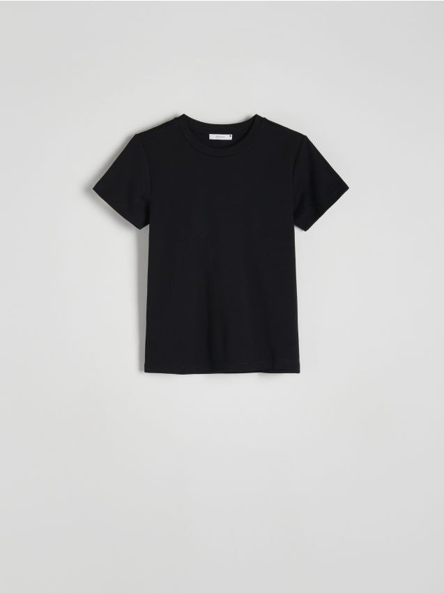 Reserved - Bawełniany t-shirt - czarny