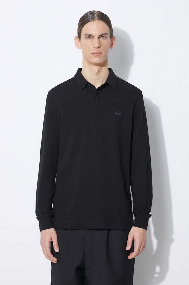 Lacoste longsleeve męski kolor czarny gładki PH2481