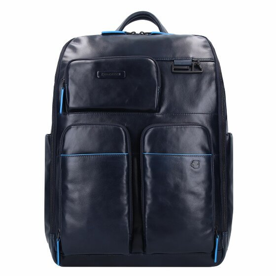 Piquadro Blue Square Revamp Backpack RFID Leather 42 cm Laptop Compartment night blue