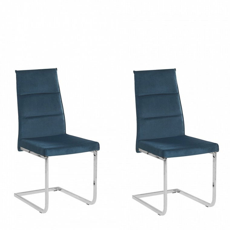 Zestaw 2 krzeseł do jadalni welurowy niebieski ROCKFORD kod: 4251682236072