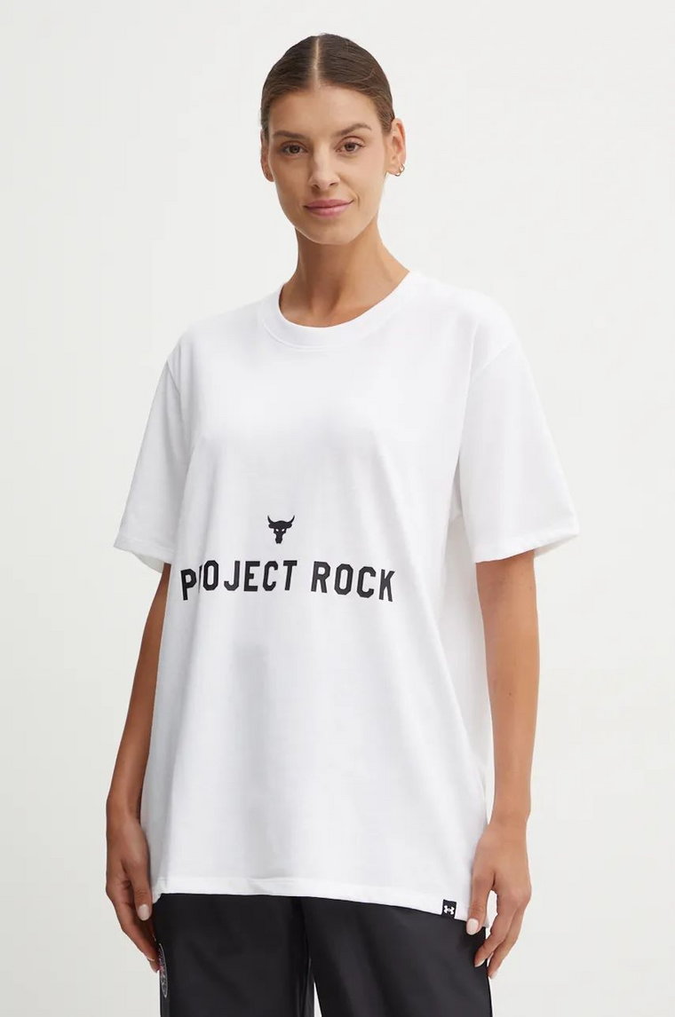 Under Armour t-shirt Project Rock damski kolor biały 1386440