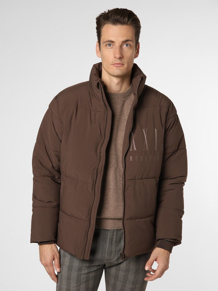 Redefined Rebel - Męska kurtka pikowana  RRPhoenix, brązowy