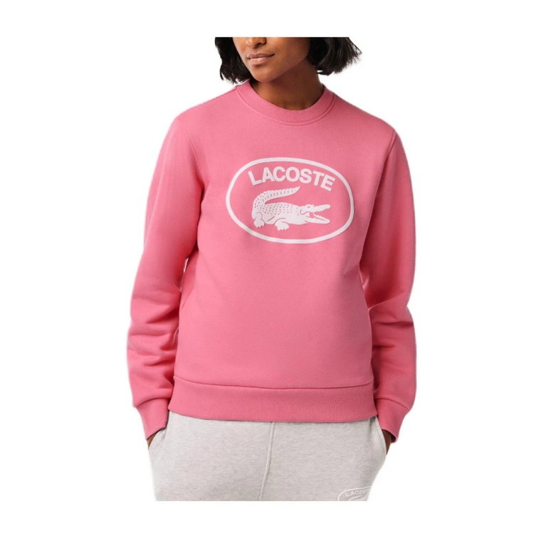 Różowy Sweter z Logo Lacoste