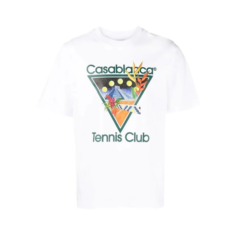 Biała koszulka z logo Tennis Club Icon Casablanca