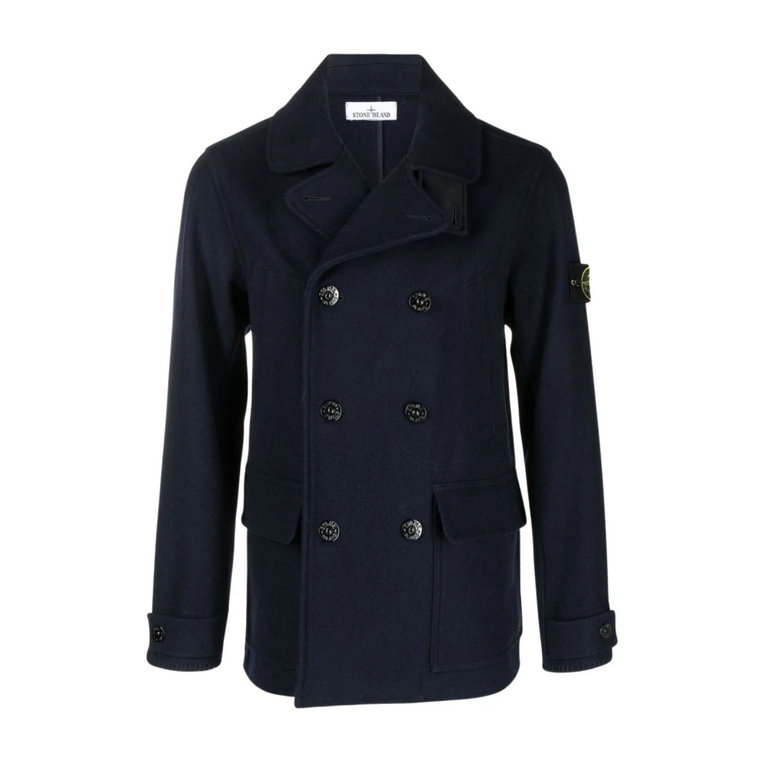 Double-Breasted Coats Stone Island