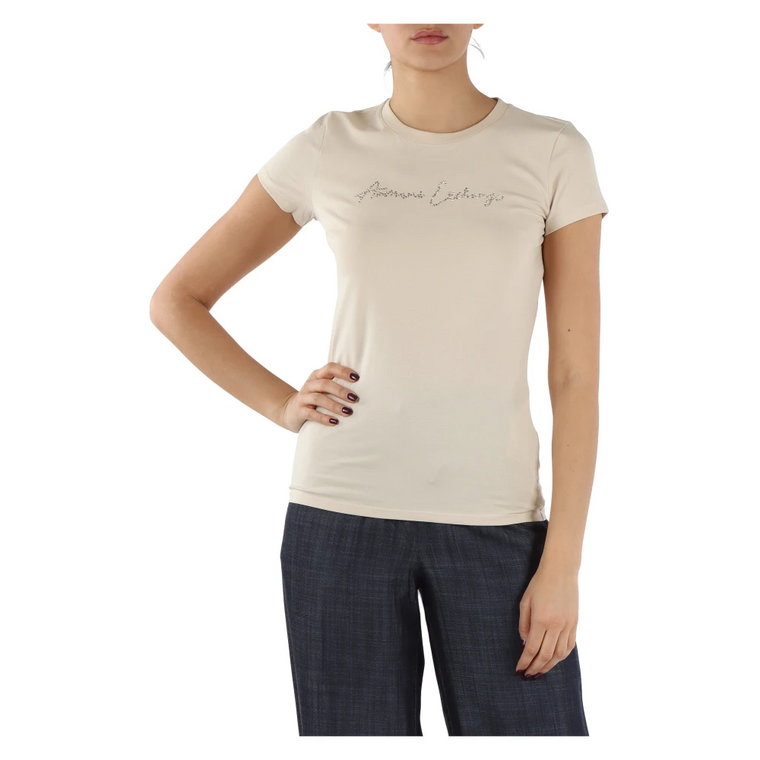 Koszulka z elastycznego bawełny z przodu z logo Armani Exchange