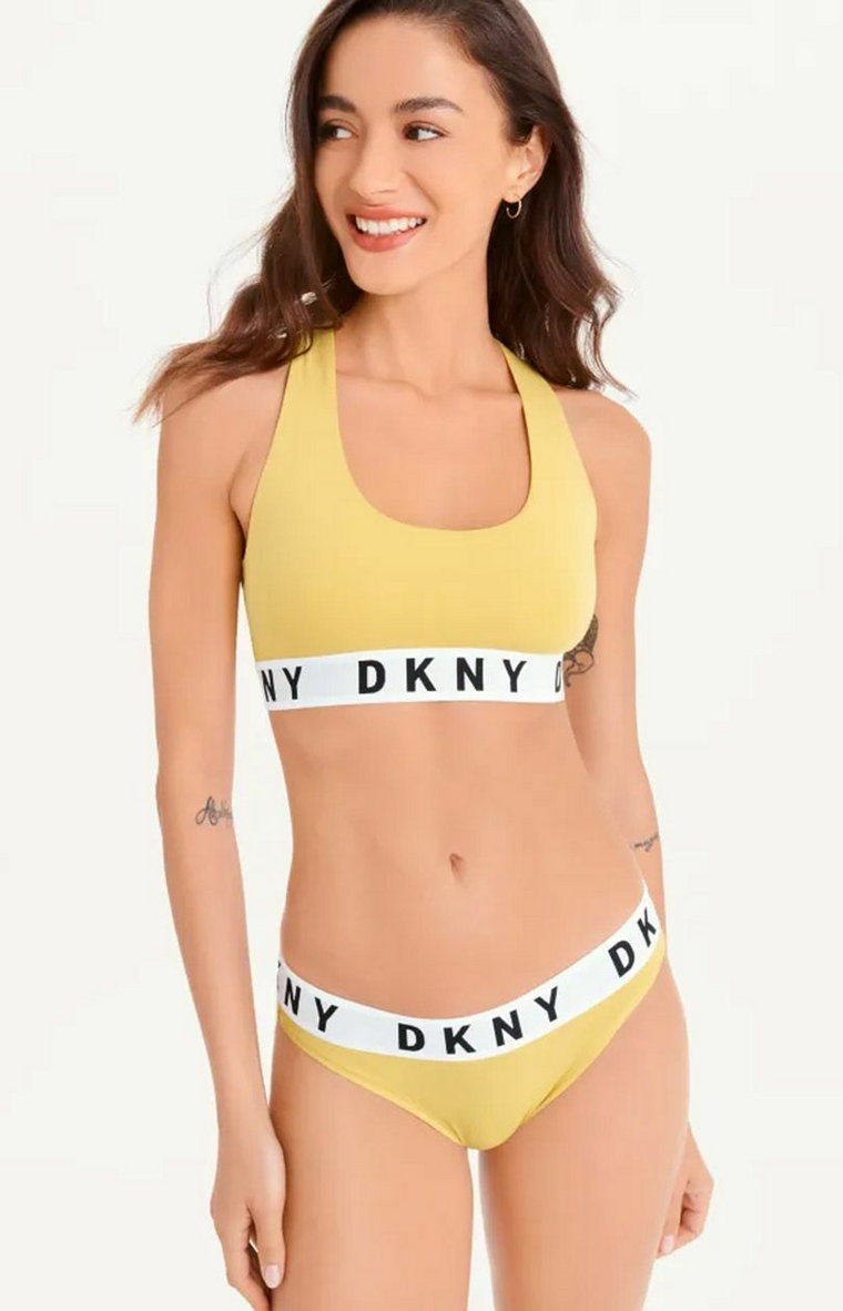 DKNY bawełniany biustonosz top DK4519, Kolor żółty, Rozmiar S, DKNY