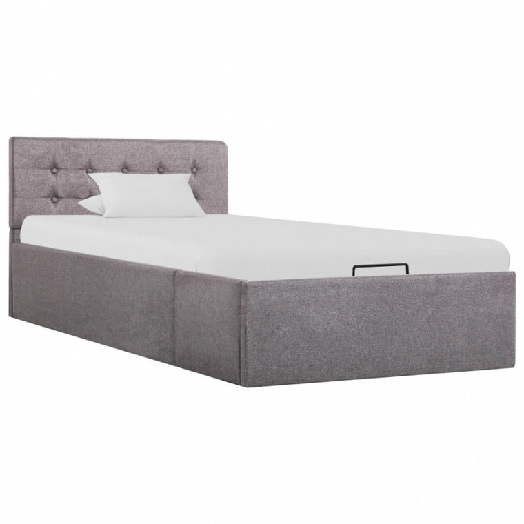 Rama łóżka z podnośnikiem, taupe, tkanina, 100 x 200 cm kod: V-285595