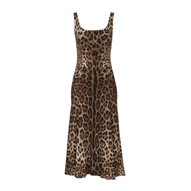 Leopardowa Sukienka Bez Rękawów - Wielokolorowa Dolce & Gabbana