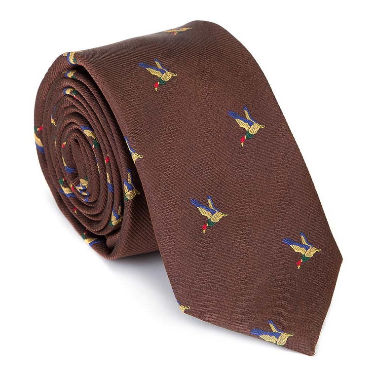 Krawat jedwabny w drobny wzór