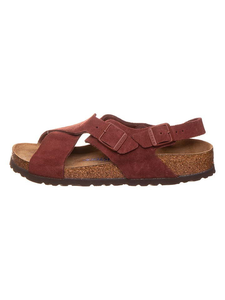 Birkenstock Skórzane sandały "Tulum" w kolorze czerwonym