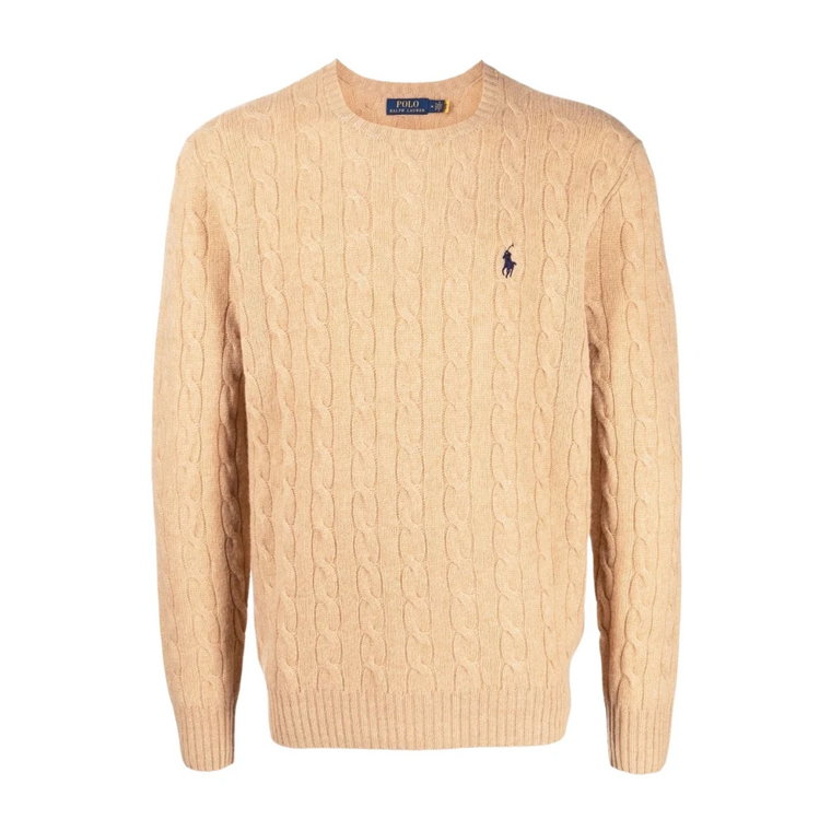 Swetry w kolorze Camel - Długi Rękaw Pullover Polo Ralph Lauren