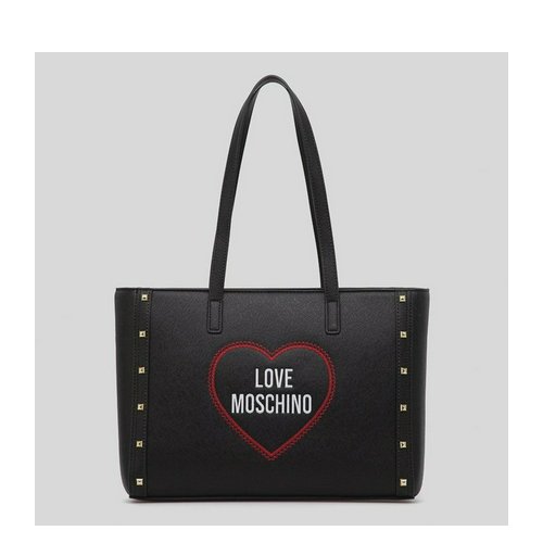 Damska shopperka Love Moschino Borsa Saffiano Pu Nero JC4368PP0EKG Black (8054400639225). Torebki