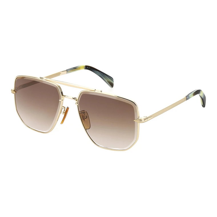 Złote/Brązowe Okulary przeciwsłoneczne Eyewear by David Beckham